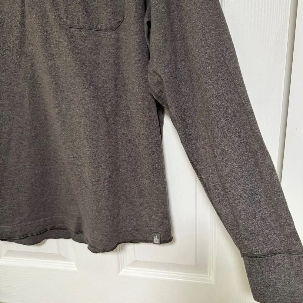 The North Face Men's Gray Henley Long Sleeve Shirt Size XL